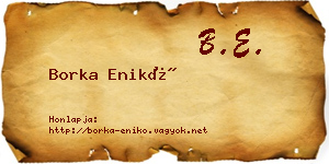 Borka Enikő névjegykártya